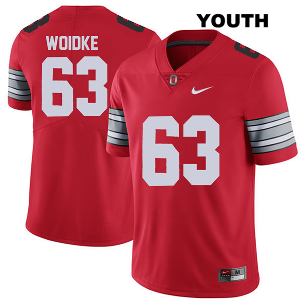 Ohio State Buckeyes Youth Kevin Woidke #63 Red Authentic Nike 2018 Spring Game College NCAA Stitched Football Jersey ZA19K43IQ